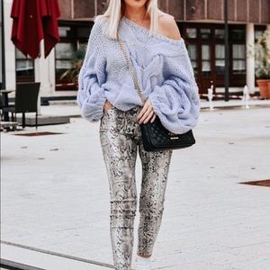 Hudson barbara high rise super skinny in metallic python.